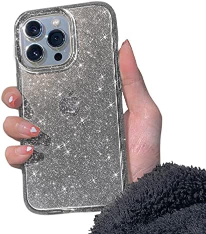 Anynve iPhone 13 Pro Max Case Glitter [שדרוג חדש] לא מצהיב +מחשב קשה מחשב נוצץ לנשים בנות, כיסוי מארז טלפון